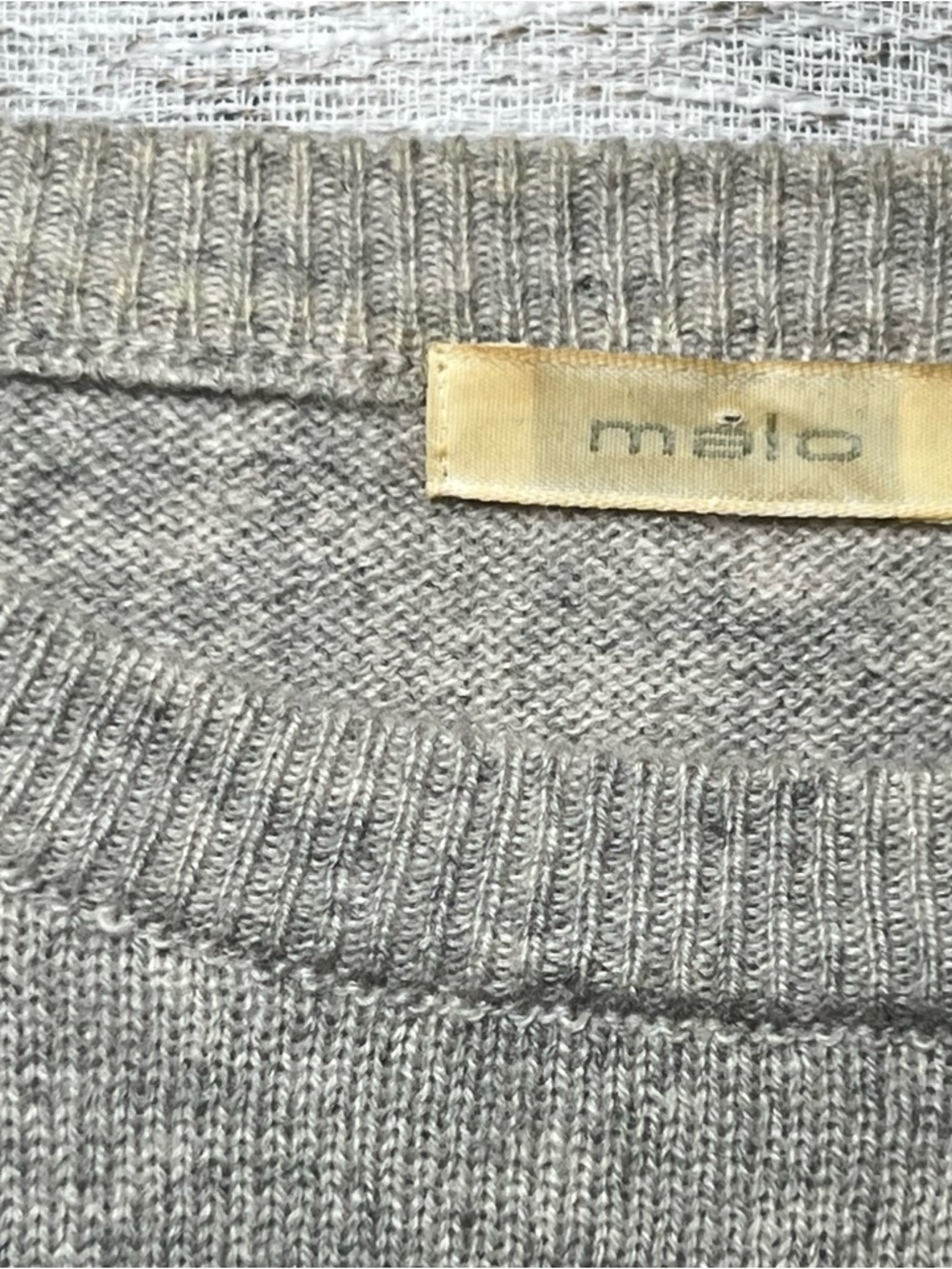 Malo 100% Cashmere Lux Sweater Gray Airplane Embroidered Crewneck Made in Italy - Picture 8 of 16